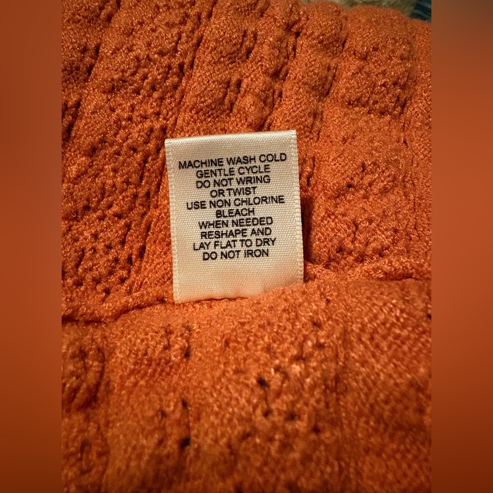 Emma & Posh Orange Crochet Knit Skirt Tie Banded Summer size Large - Picture 6 of 6